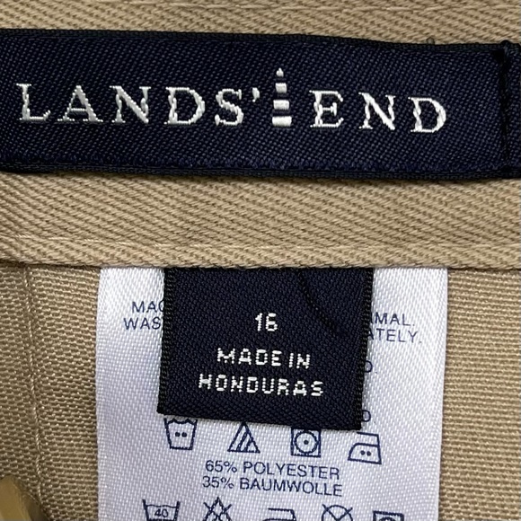 •Lands’ End• Woman’s Khaki Front Flap Skort - Size 16 - Picture 2 of 8